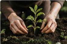 Person planting vegetables