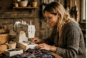 Person making a craft product