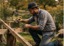 Person carrying out practical block work