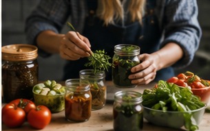 Homegrown produce at market
